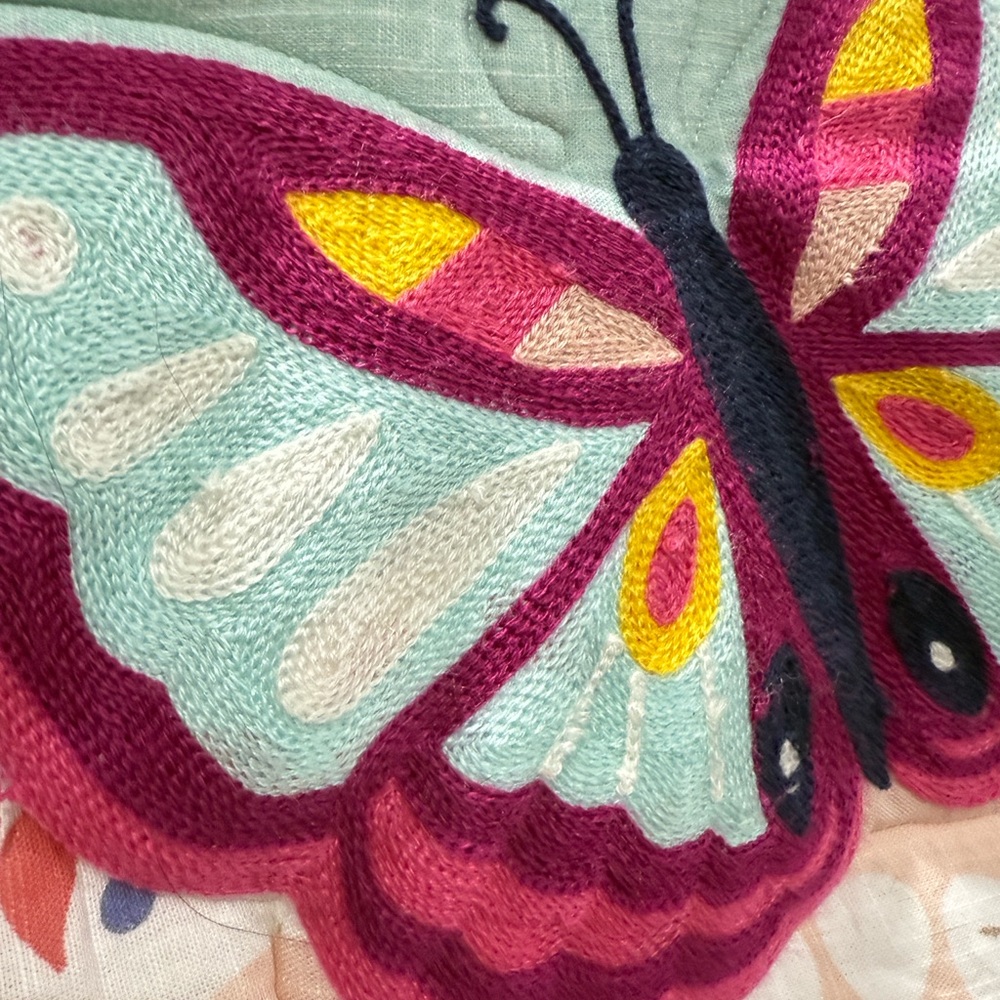 Bohemian mandala Butterfly baby girl crib bedding set 2 pieces rare - Picture 4 of 6